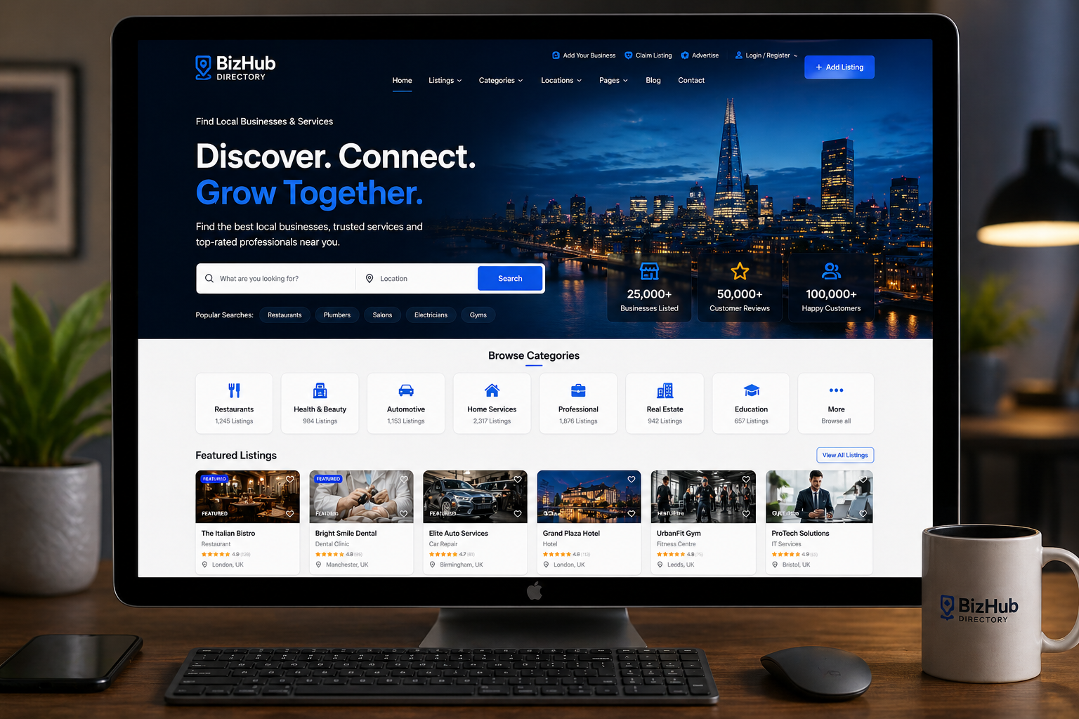 Business directory website designed by Harper and Holt