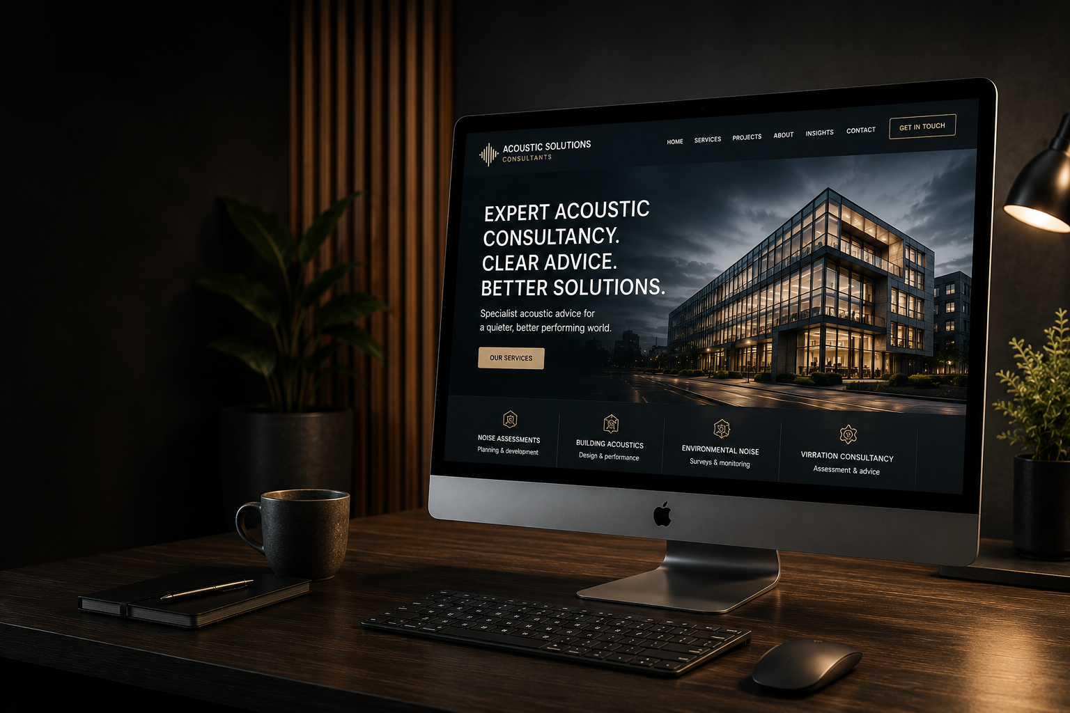 Premium website design for acoustic consultants