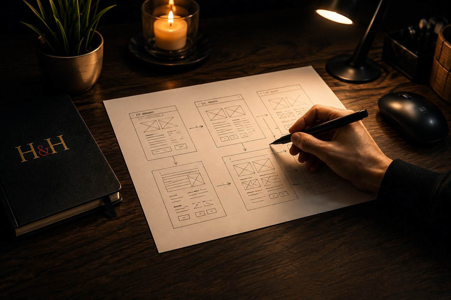 Website redesign planning and wireframing process