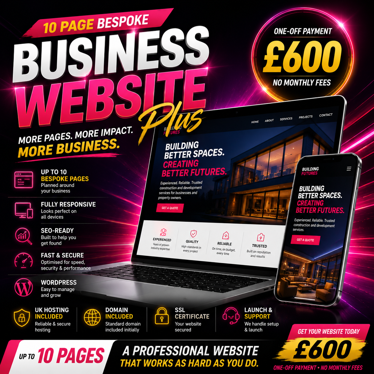 Business Website Plus – 10 Page Bespoke Website