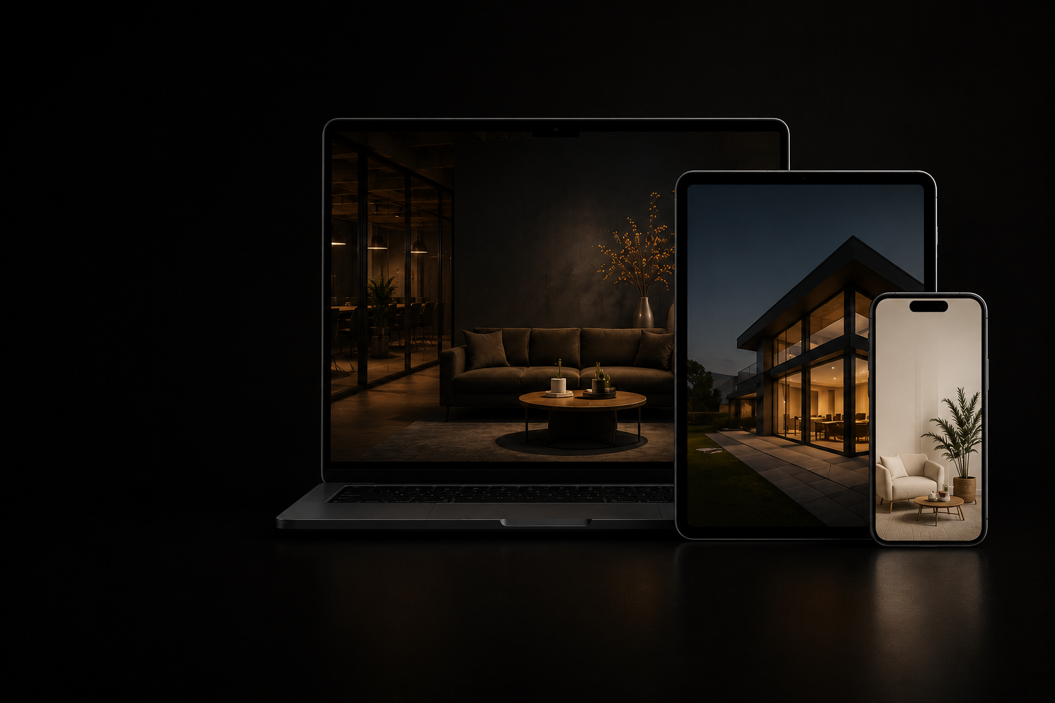 Responsive Harper and Holt website designs displayed across laptop tablet and mobile